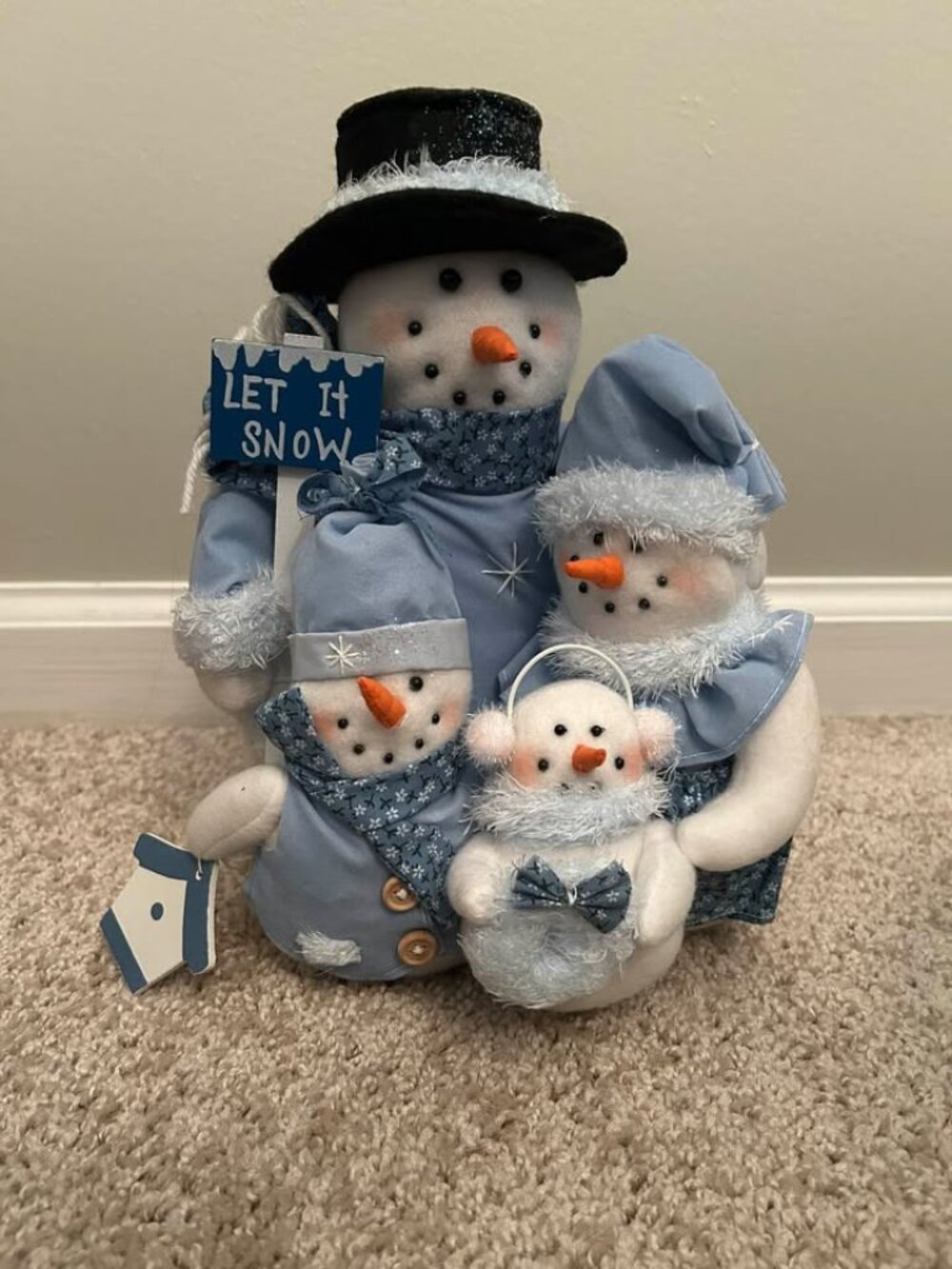 Snowman Family "Let It Snow" Plush Figurine Set